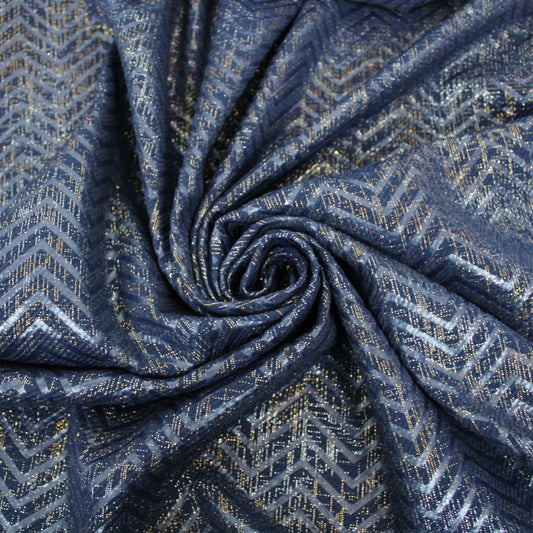 Tissu maille - à chevrons - ton bleu marine - photo 1/5 | So Tissus