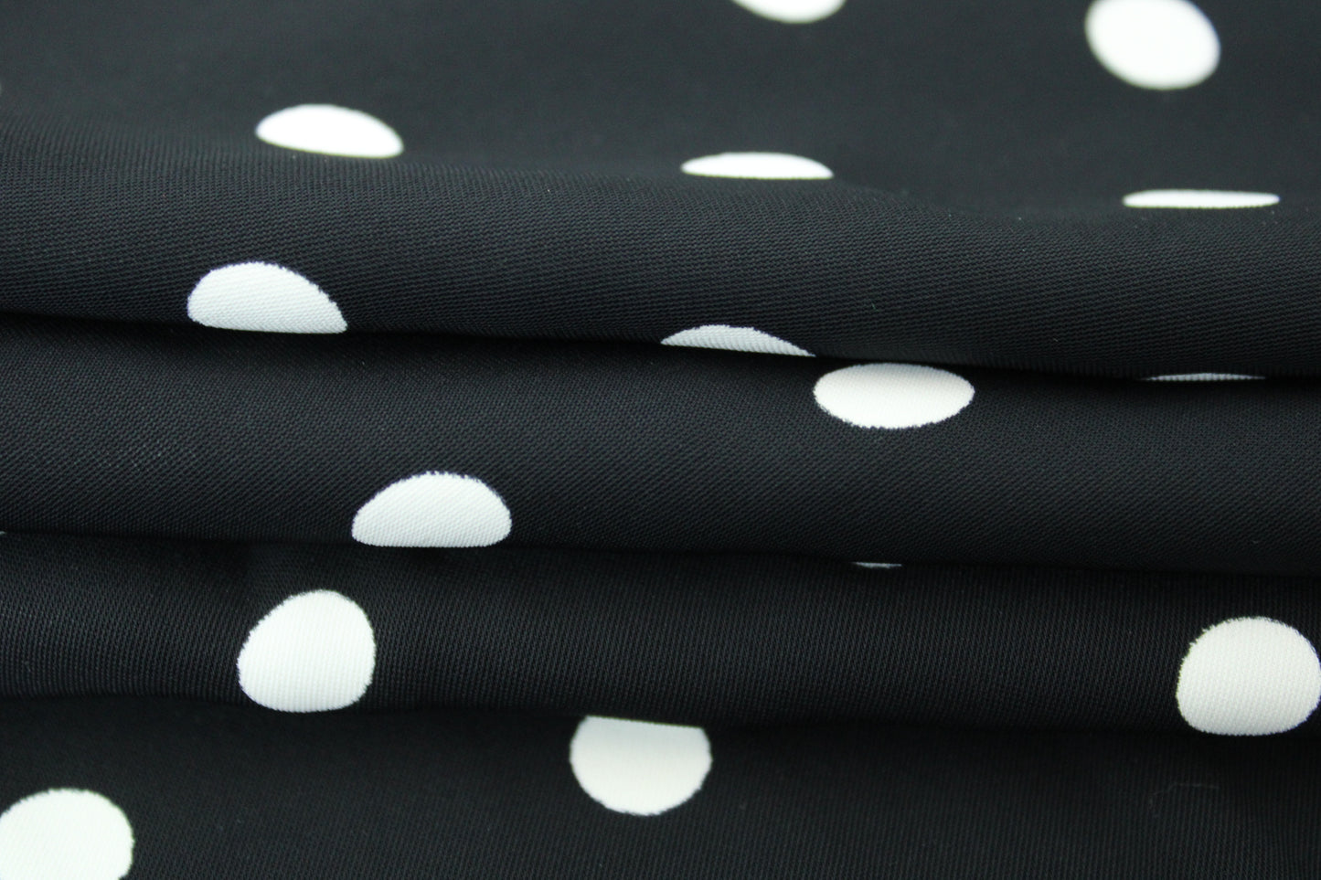 Tissu crêpe - imprimé à pois - noir et blanc - photo 2/5 | So Tissus