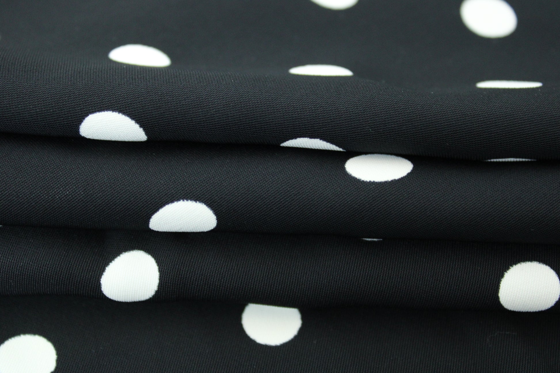 Tissu crêpe - imprimé à pois - noir et blanc - photo 2/5 | So Tissus
