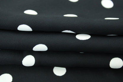 Tissu crêpe - imprimé à pois - noir et blanc - photo 2/5 | So Tissus