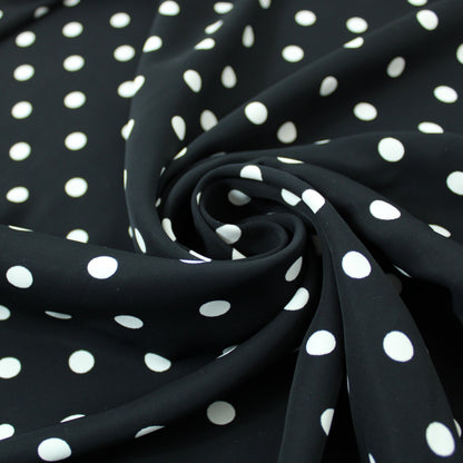 Tissu crêpe - imprimé à pois - noir et blanc - photo 1/5 | So Tissus