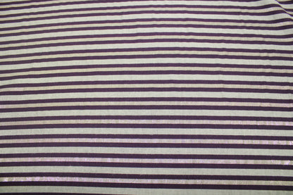 Tissu viscose - à rayures - violet et argent - photo 3/4 | So Tissus