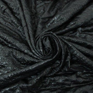 Tissu maille imitation reptile  - noir