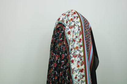 Tissu crêpe georgette  - imprimé bandes fleuris - photo 3/5 | So Tissus