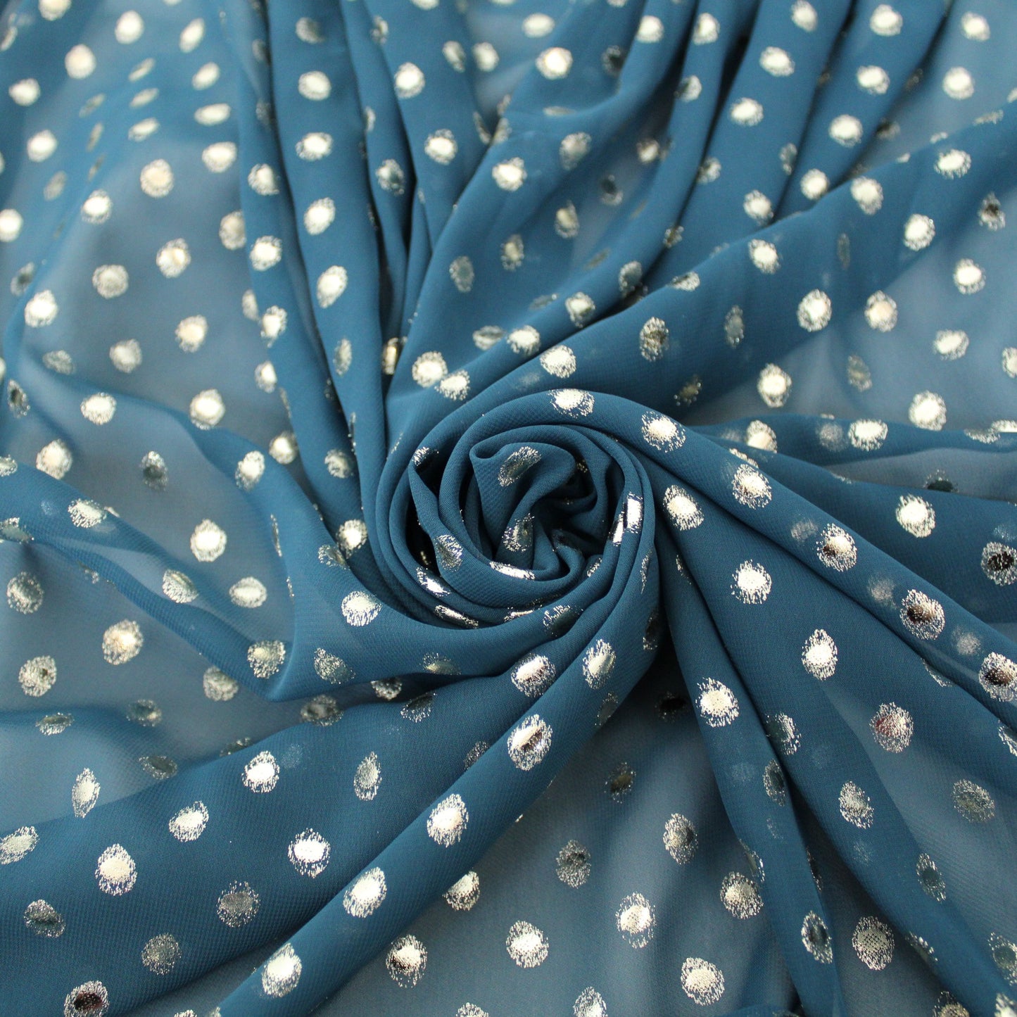 Tissu crêpe georgette  - à pois argenté - photo 1/6 | So Tissus