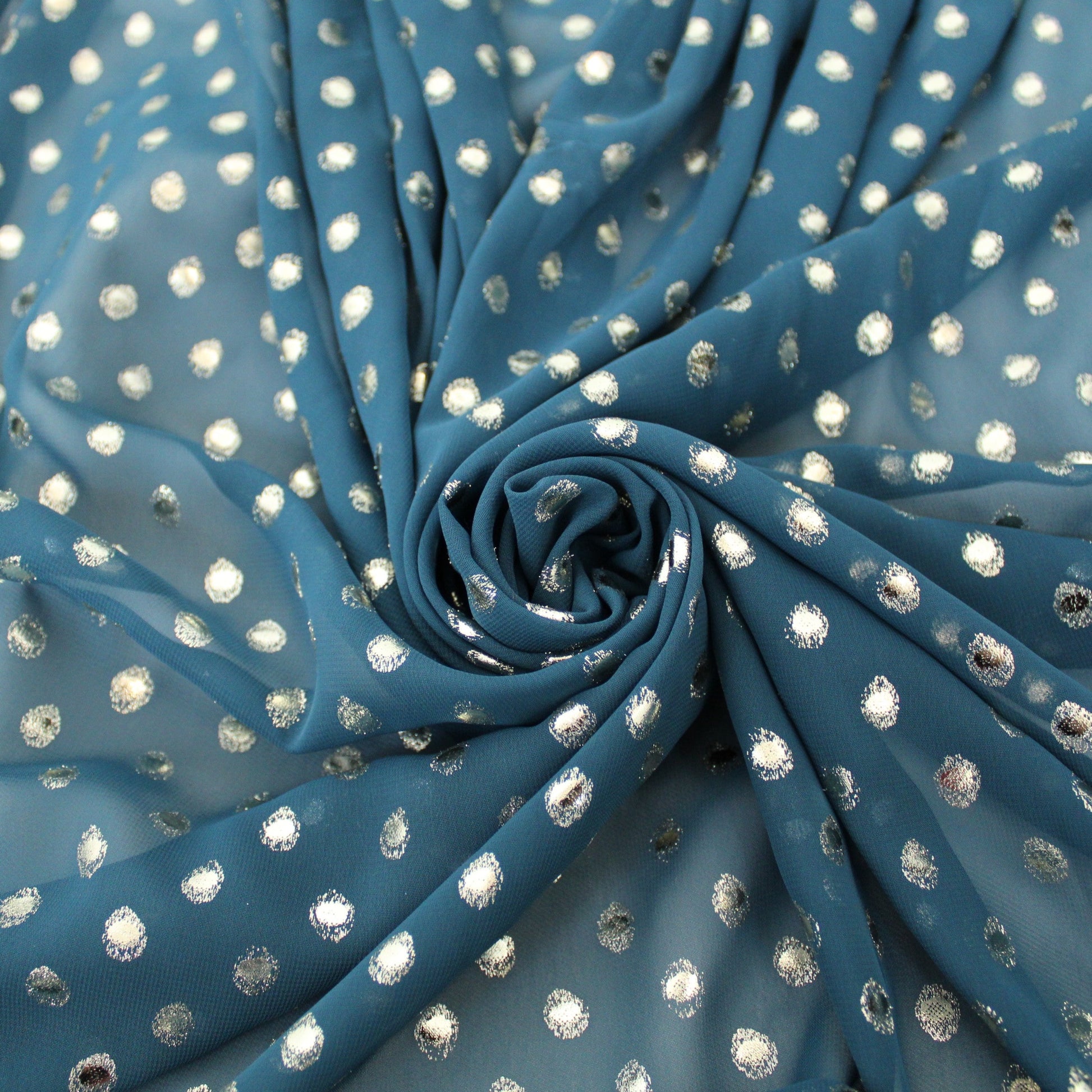 Tissu crêpe georgette  - à pois argenté - photo 1/6 | So Tissus