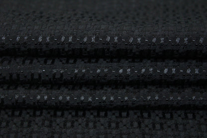 Tissu jacquard- motif géométrique - ton noir - photo 2/3 | So Tissus