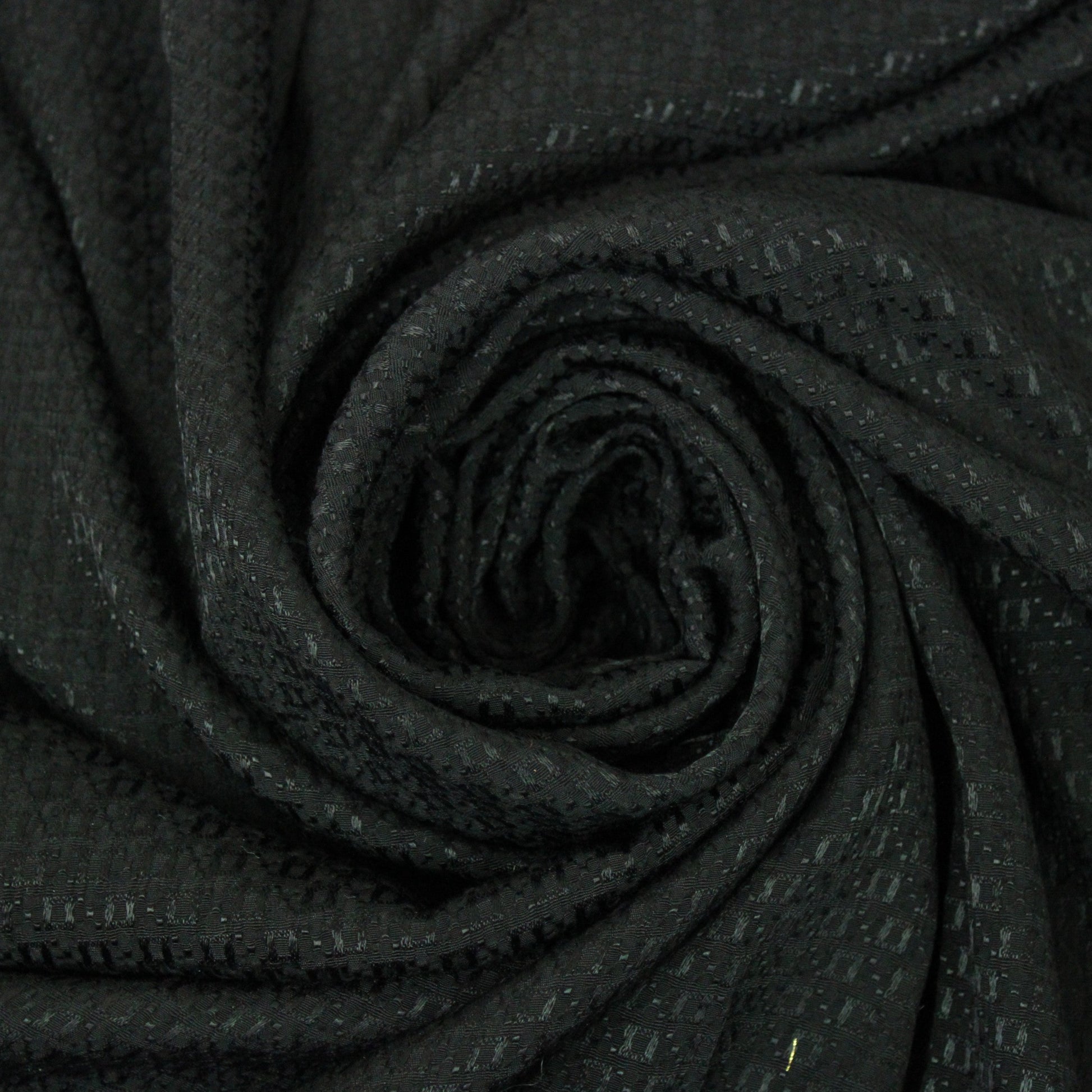 Tissu jacquard- motif géométrique - ton noir - photo 1/3 | So Tissus
