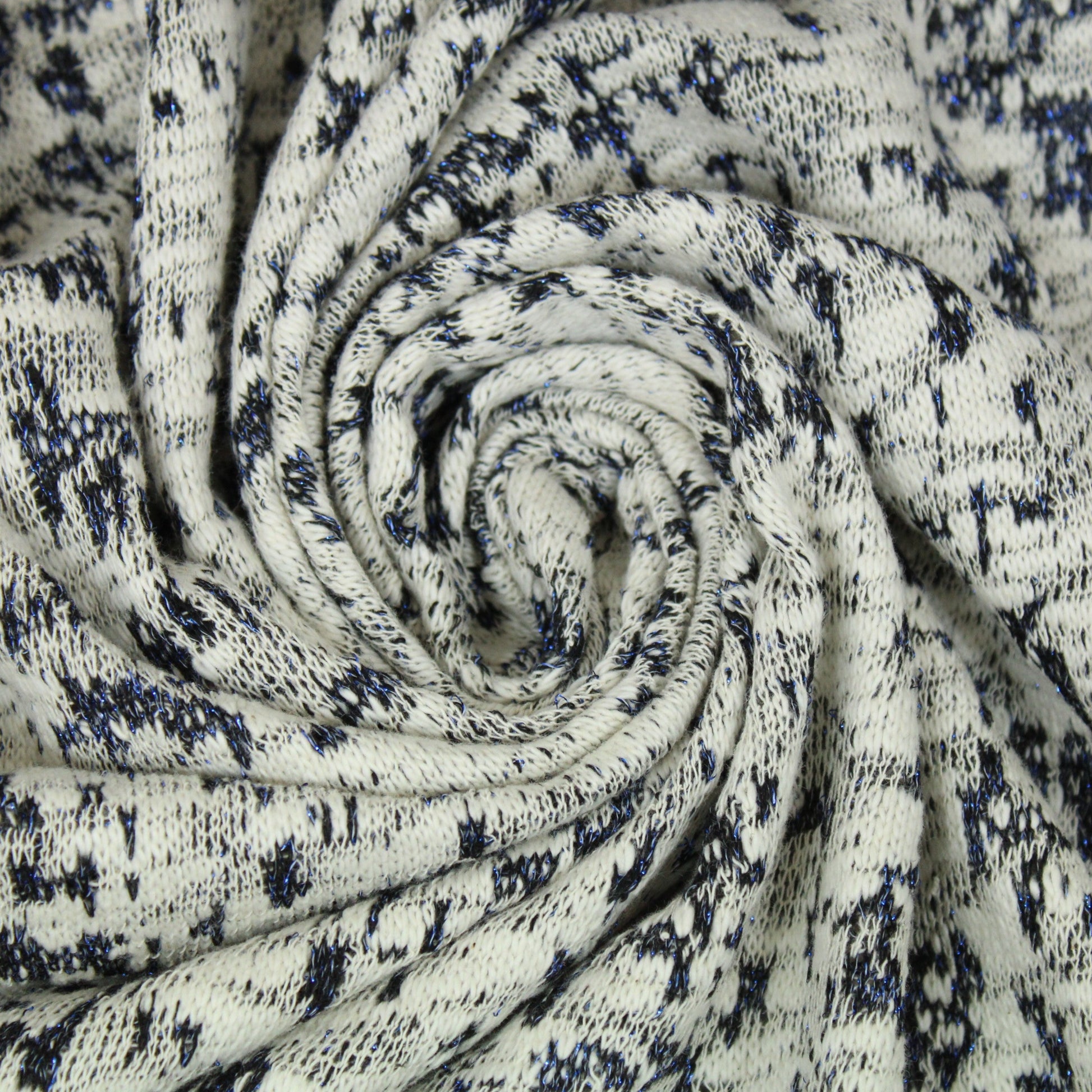 Tissu maille tacheté - blanc, gris et bleu - photo 1/5 | So Tissus