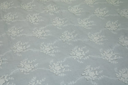 Tissu broderie anglaise - fleuri - blanc - photo 5/5 | So Tissus