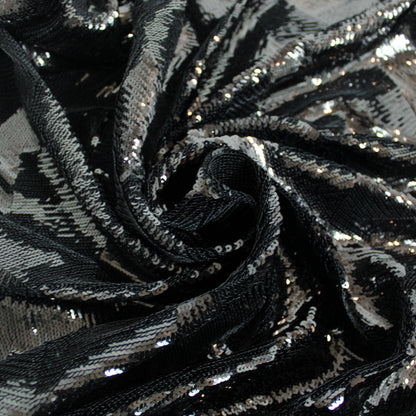 Tissu sequin - motif géométrique - ton noir - photo 1/5 | So Tissus