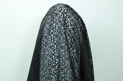 Tissu dentelle motif fleuri- noir - photo 3/5 | So Tissus