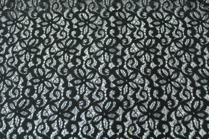 Tissu dentelle motif fleuri- noir - photo 5/5 | So Tissus