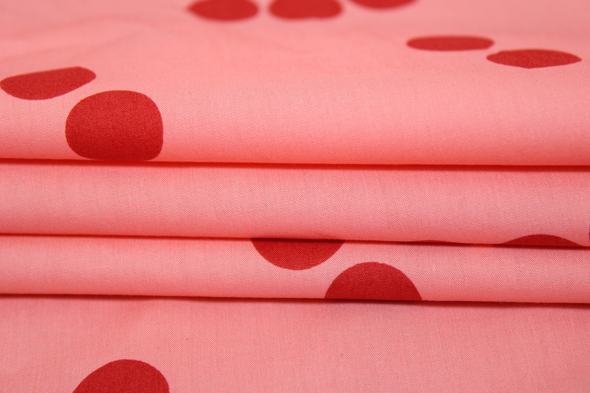 Tissu popeline coton - à pois - rose et rouge - photo 2/5 | So Tissus