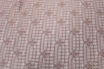 Tissu voile coton brodé - motif géométrique - vieux rose - photo 5/5 | So Tissus
