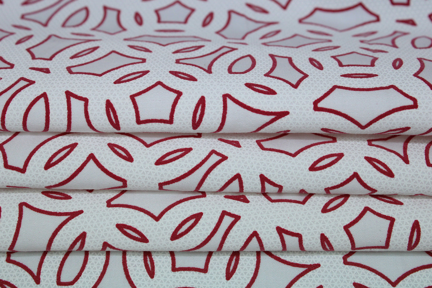 Tissu popeline de coton imprimé cercle - blanc et framboise - photo 2/5 | So Tissus