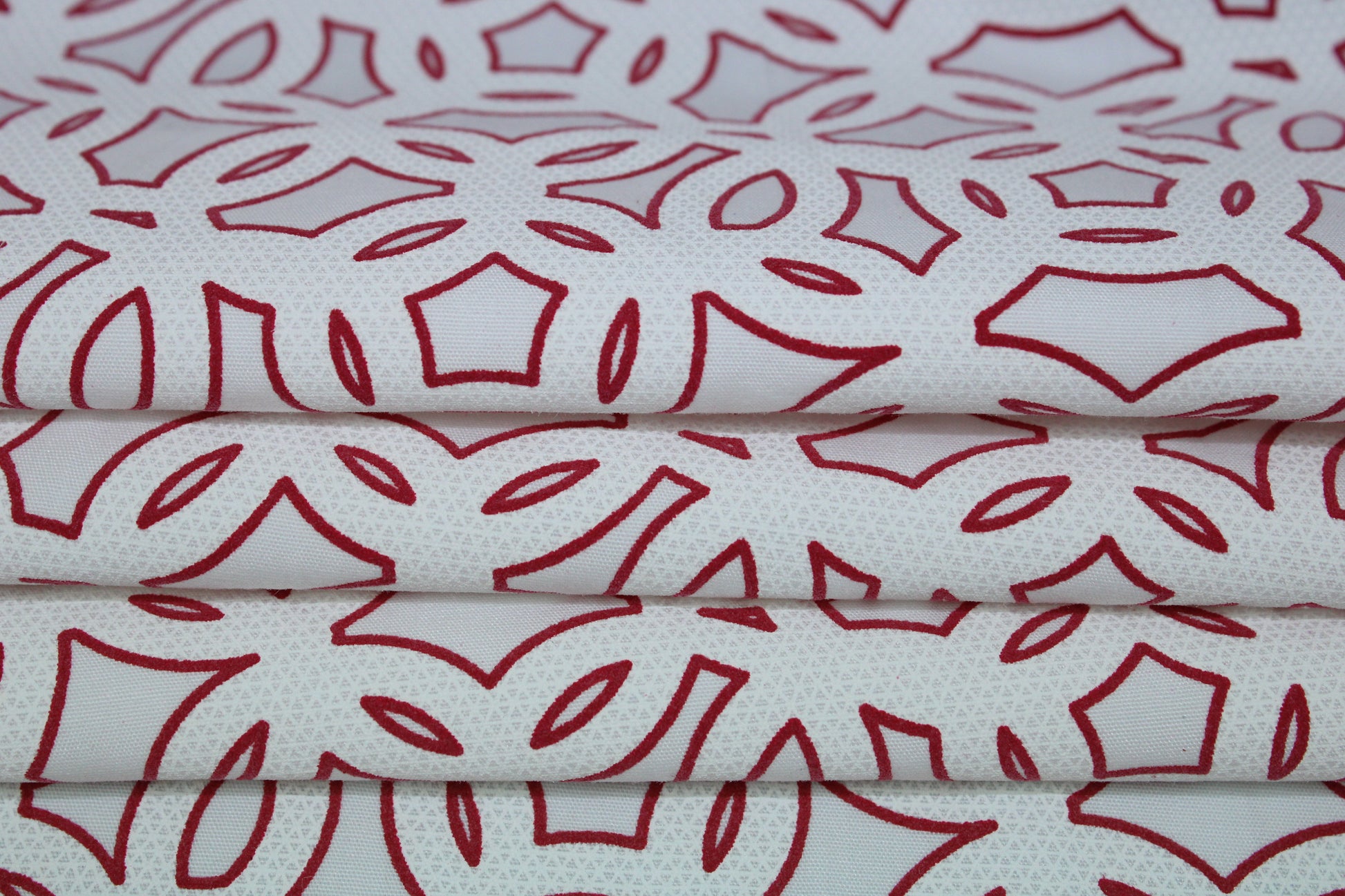Tissu popeline de coton imprimé cercle - blanc et framboise - photo 2/5 | So Tissus