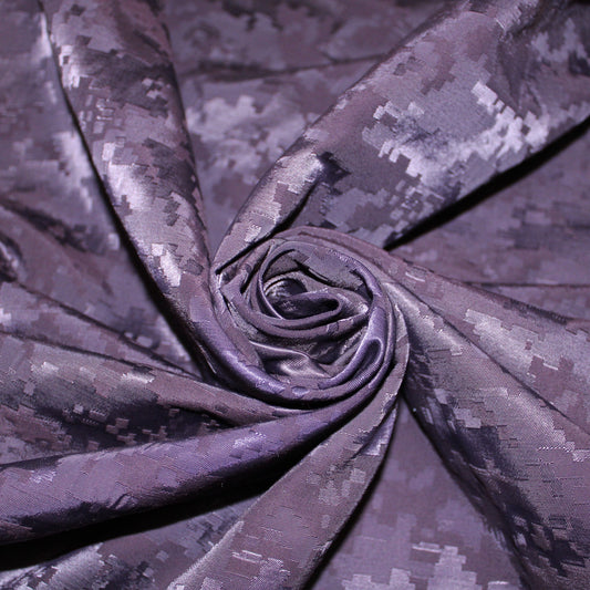 Tissu taffeta imprimé géométrique - prune - photo 1/5 | So Tissus