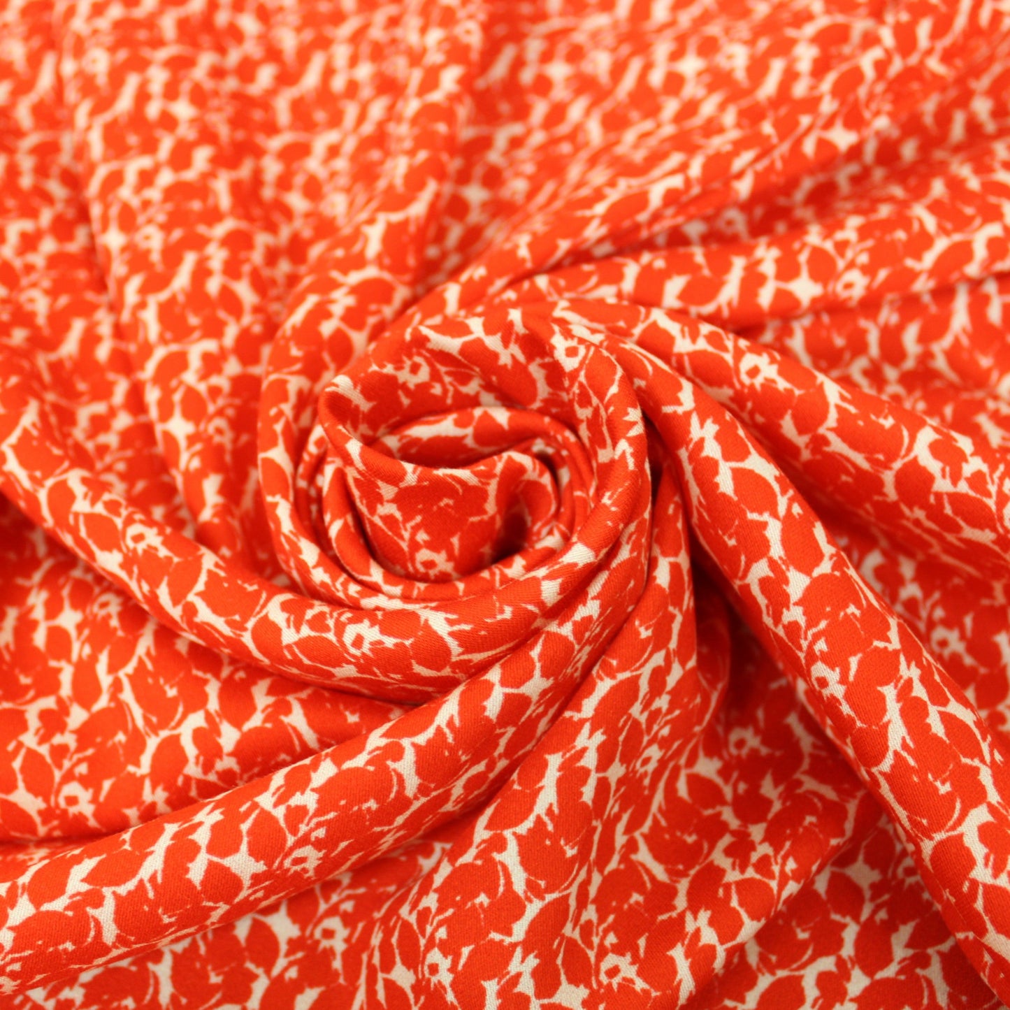 Tissu viscose - imprimé fleuri - ton orange - photo 1/5 | So Tissus
