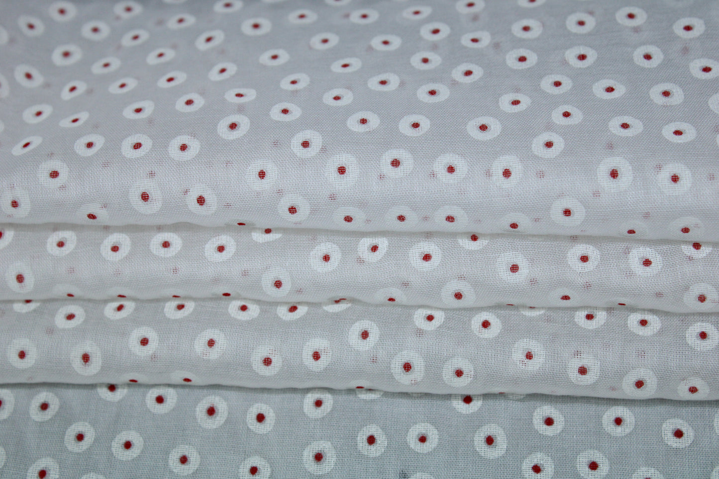 Tissu voile de coton - imprimé à pois - rouge et blanc - photo 2/5 | So Tissus