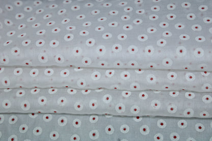 Tissu voile de coton - imprimé à pois - rouge et blanc - photo 2/5 | So Tissus