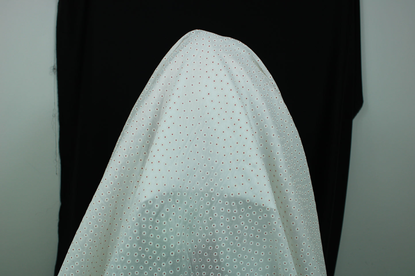 Tissu voile de coton - imprimé à pois - rouge et blanc - photo 3/5 | So Tissus
