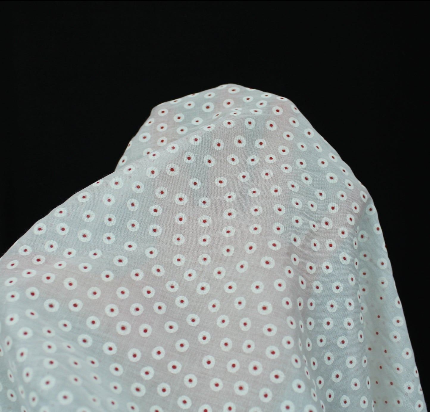 Tissu voile de coton - imprimé à pois - rouge et blanc - photo 5/5 | So Tissus