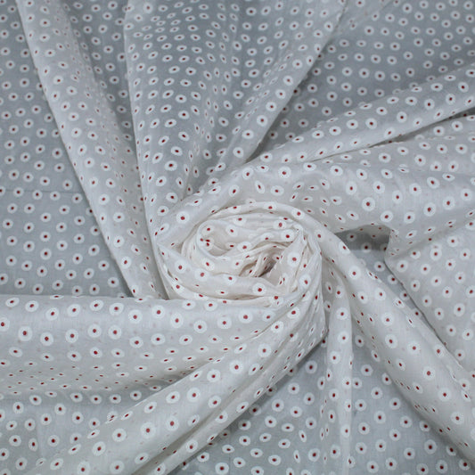 Tissu voile de coton - imprimé à pois - rouge et blanc - photo 1/5 | So Tissus