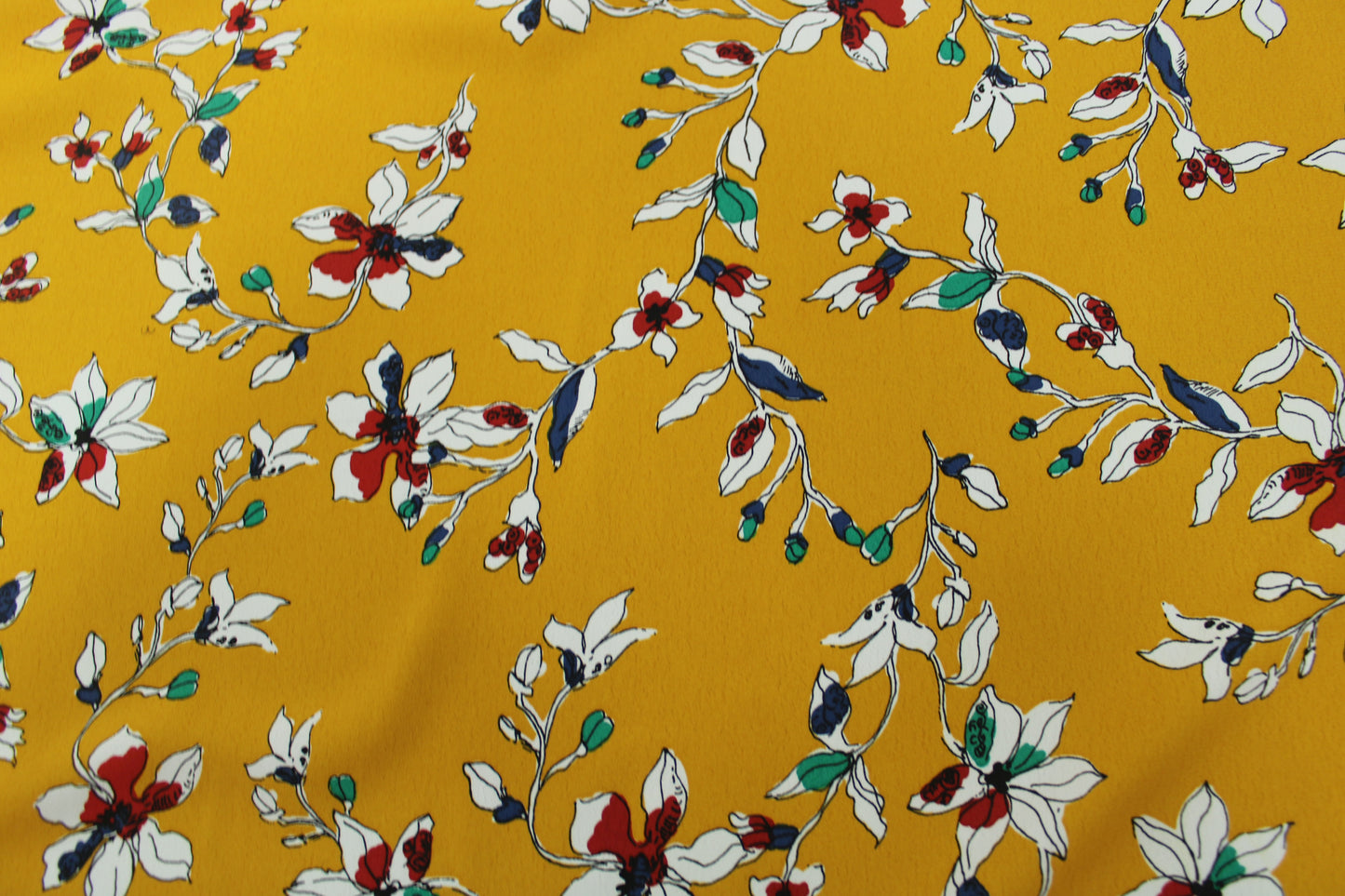 Tissu crêpe - imprimé fleuri - ton safran - photo 5/5 | So Tissus