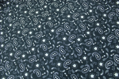 Tissu popeline coton - imprimé cachemire - ton gris noir - photo 5/5 | So Tissus