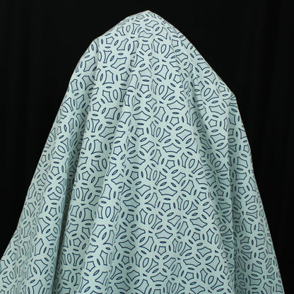 Tissu popeline de coton imprimé cercle - blanc et bleu - photo 3/5 | So Tissus
