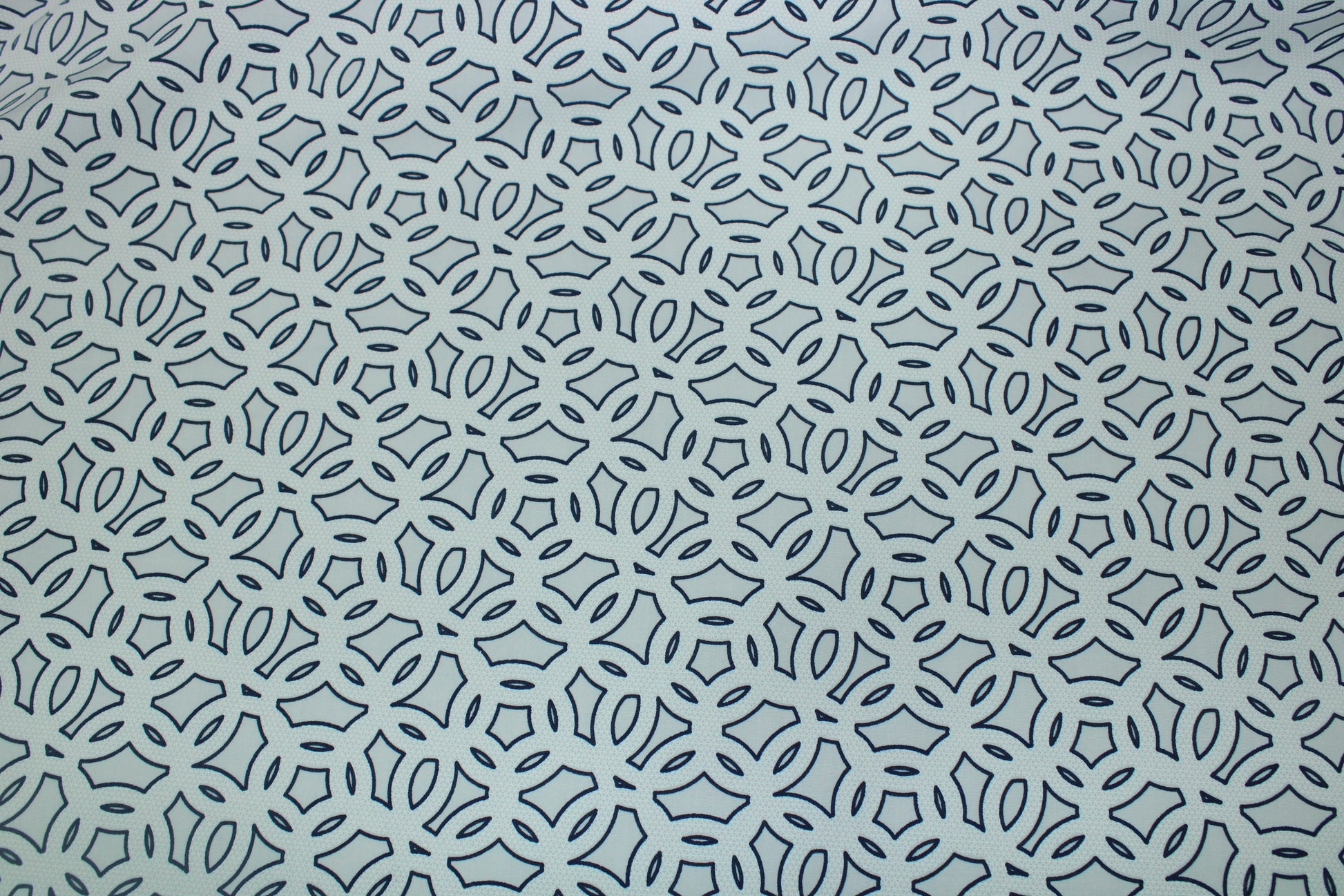 Tissu popeline de coton imprimé cercle - blanc et bleu - photo 5/5 | So Tissus