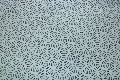 Tissu popeline de coton imprimé cercle - blanc et bleu - photo 5/5 | So Tissus