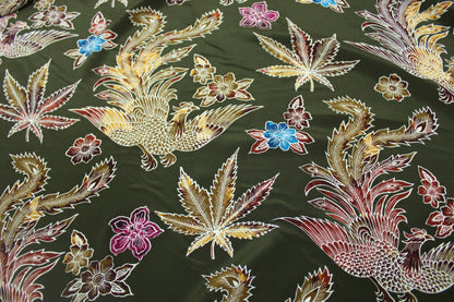 Tissu crêpe de chine 100% soie - imprimé paons et fleurs - photo 5/5 | So Tissus