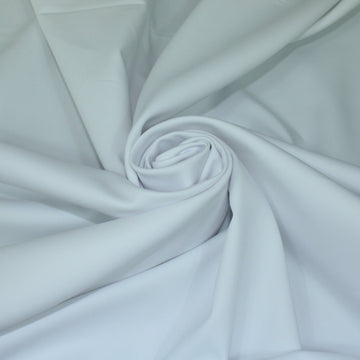 Tissu popeline de coton stretch prestige - blanc