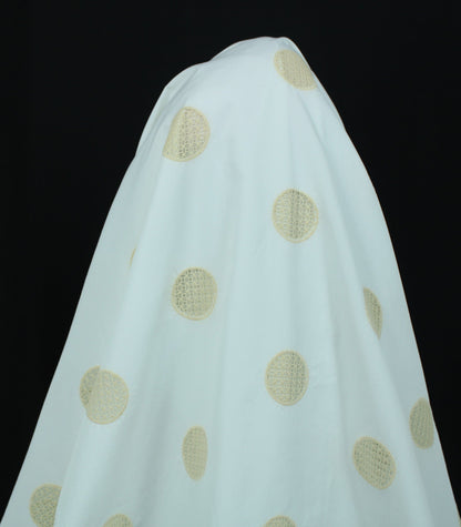 Tissu broderie anglaise - blanc et beige - photo 3/5 | So Tissus