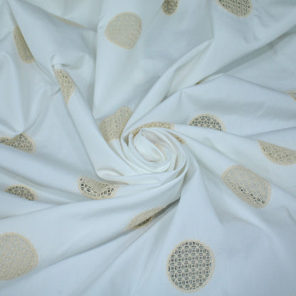 Tissu broderie anglaise - blanc et beige - photo 1/5 | So Tissus