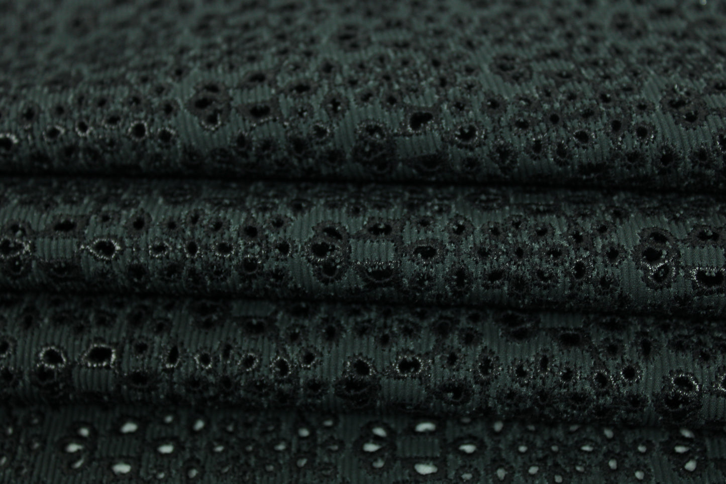 Tissu broderie anglaise épaisse - fleuri - noir - photo 2/5 | So Tissus