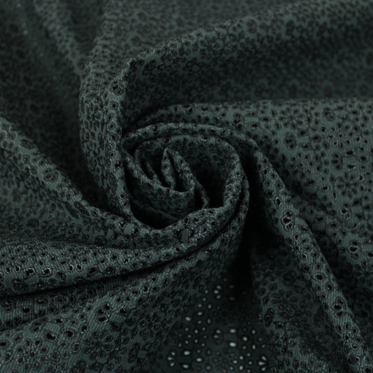Tissu broderie anglaise épaisse - fleuri - noir - photo 1/5 | So Tissus