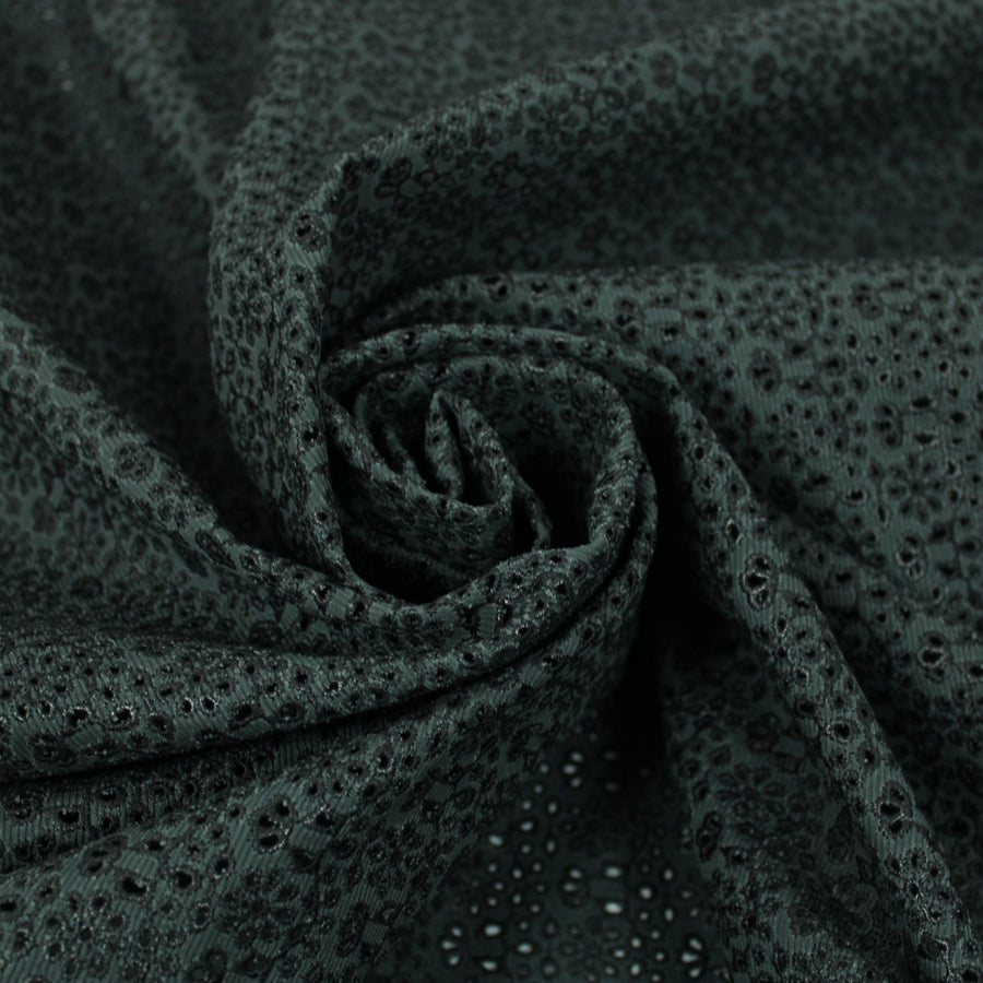 Tissu broderie anglaise épaisse - fleuri - noir