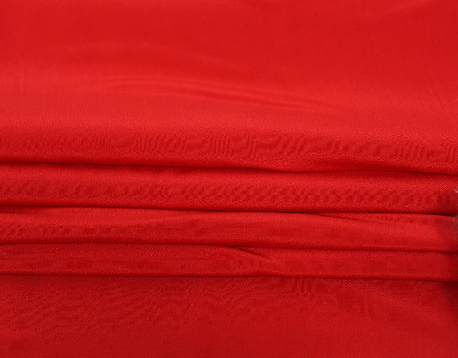 Tissu crêpe de chine 100% soie - rouge
