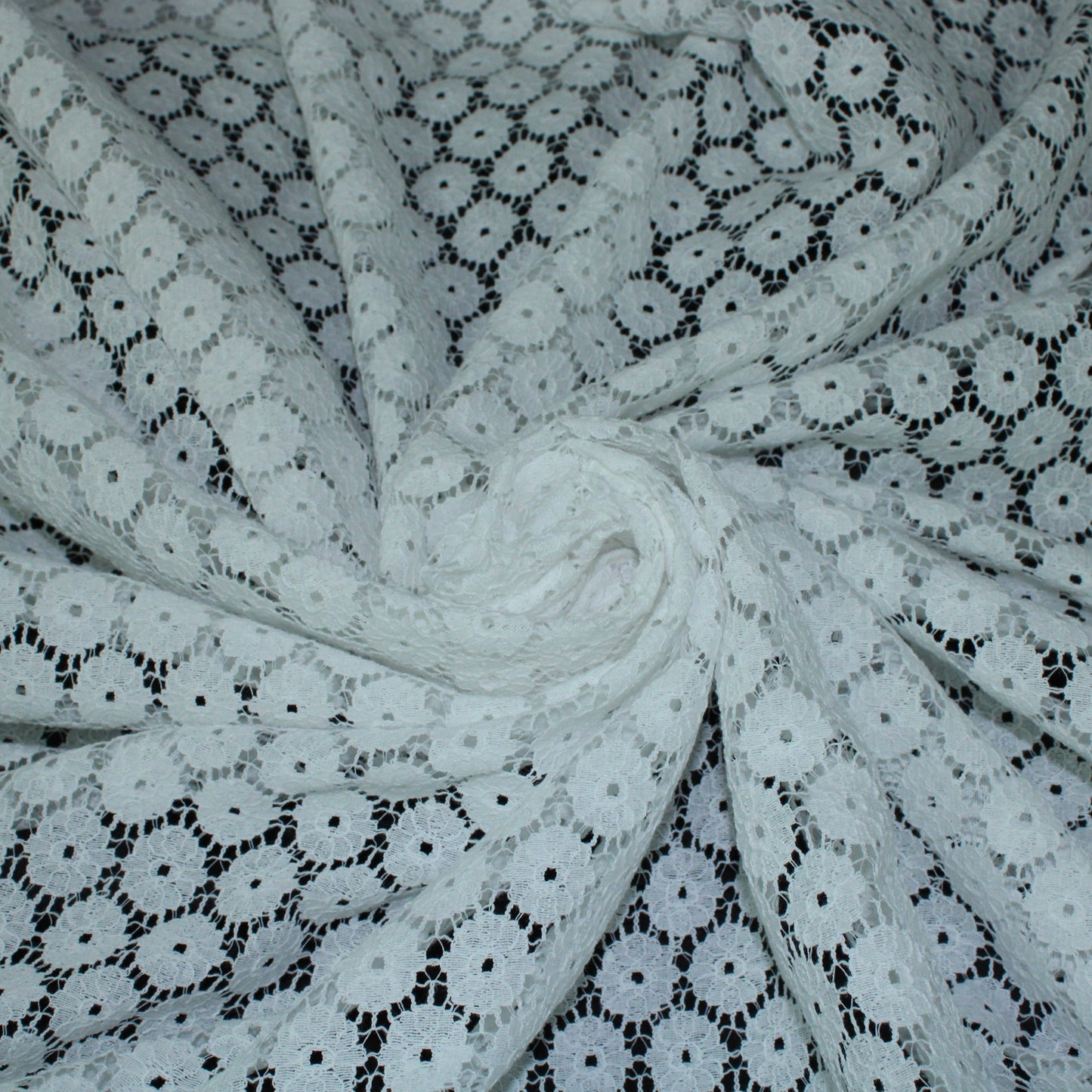 Tissu dentelle - motif circulaire - blanc - photo 1/5 | So Tissus