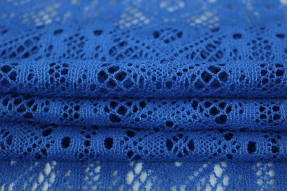 Tissu dentelle - bleu roi - photo 2/5 | So Tissus