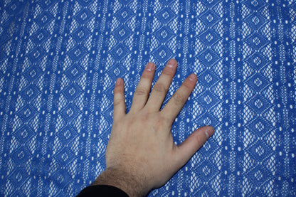 Tissu dentelle - bleu roi - photo 4/5 | So Tissus