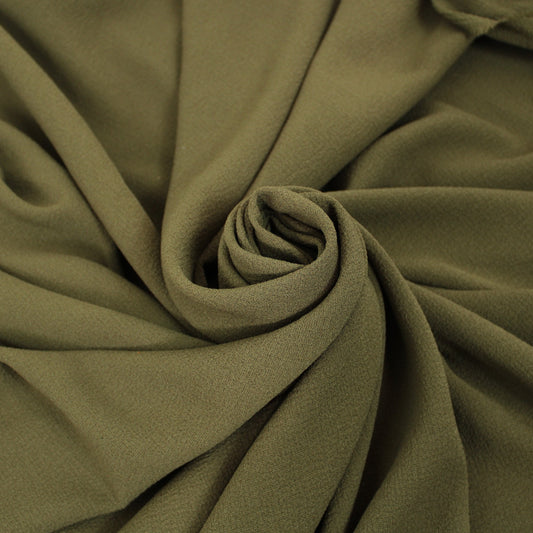 Tissu crêpe texturé - kaki - photo 1/3 | So Tissus