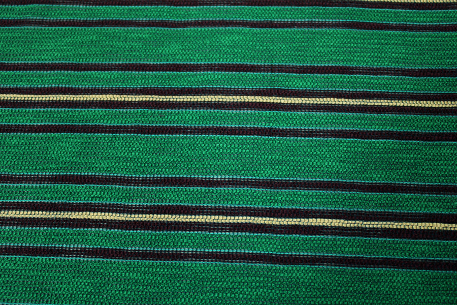 Tissu tweed à rayures - ton vert prairie