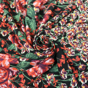 Tissu crêpe - imprimé fleuri