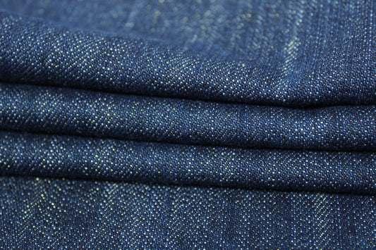 Tissu toile japonaise - denim - brut et doré - photo 2/3 | So Tissus