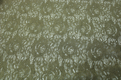 Tissu dentelle fleuri - kaki et doré - photo 5/5 | So Tissus
