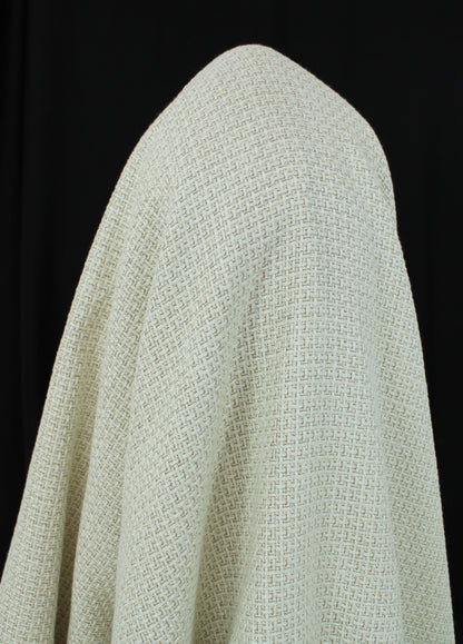 Tissu tweed de laine - ton crème - photo 3/5 | So Tissus